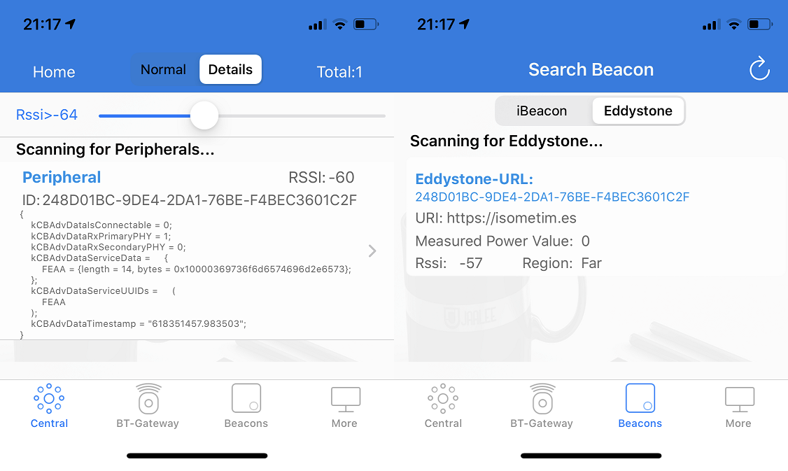 Working Eddystone Beacon on RPi4